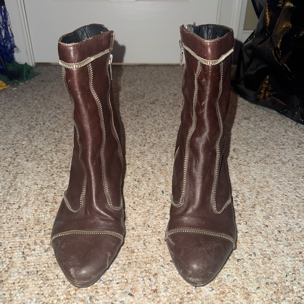 Brown Leather Ankle Boots